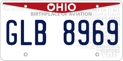 OH license plate GLB8969