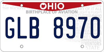 OH license plate GLB8970