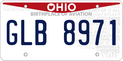 OH license plate GLB8971