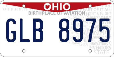 OH license plate GLB8975