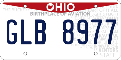 OH license plate GLB8977