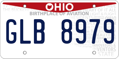 OH license plate GLB8979