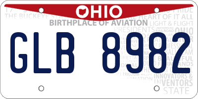 OH license plate GLB8982