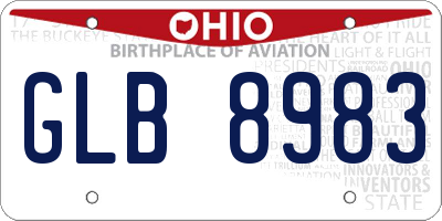 OH license plate GLB8983