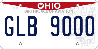 OH license plate GLB9000