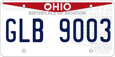 OH license plate GLB9003