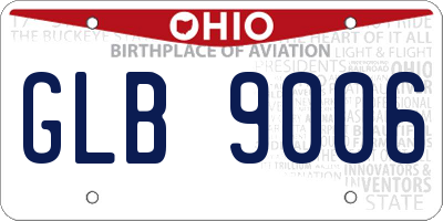 OH license plate GLB9006