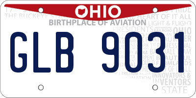OH license plate GLB9031