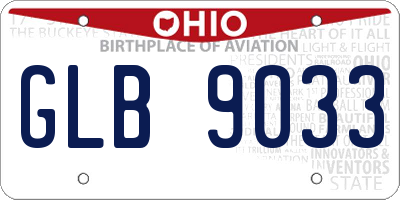OH license plate GLB9033