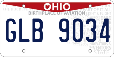 OH license plate GLB9034