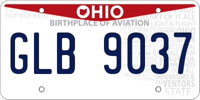 OH license plate GLB9037