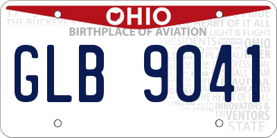 OH license plate GLB9041
