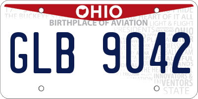 OH license plate GLB9042