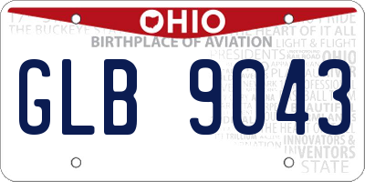 OH license plate GLB9043