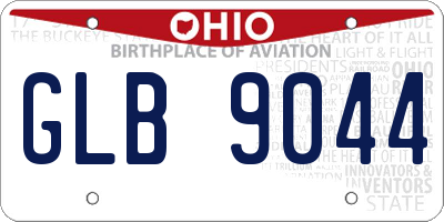 OH license plate GLB9044