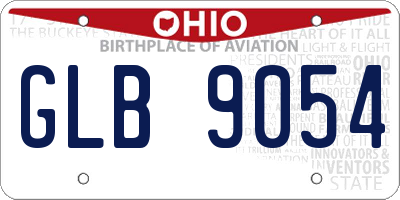 OH license plate GLB9054