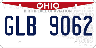 OH license plate GLB9062