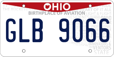 OH license plate GLB9066