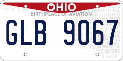 OH license plate GLB9067