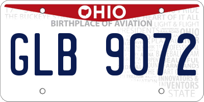 OH license plate GLB9072