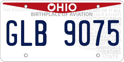 OH license plate GLB9075