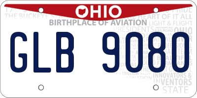 OH license plate GLB9080