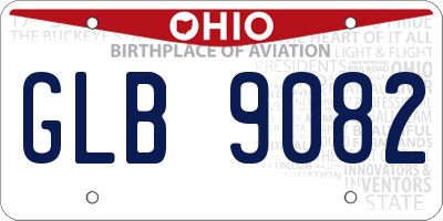 OH license plate GLB9082