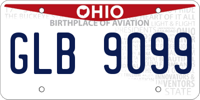 OH license plate GLB9099