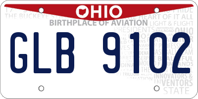 OH license plate GLB9102