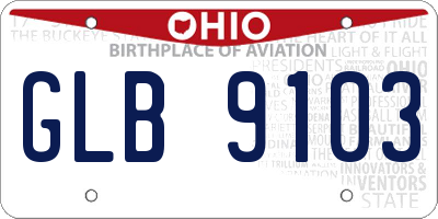 OH license plate GLB9103