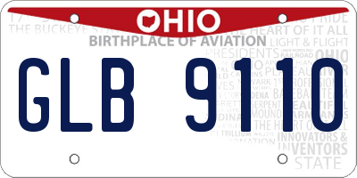 OH license plate GLB9110