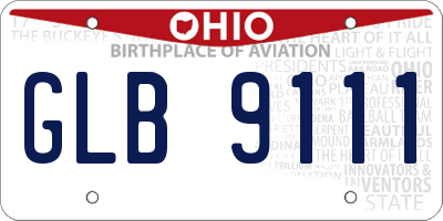OH license plate GLB9111