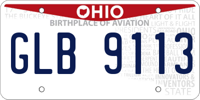 OH license plate GLB9113