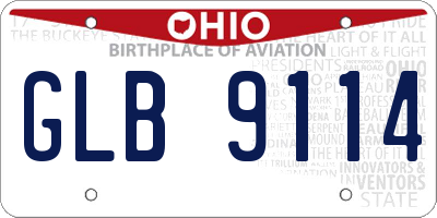 OH license plate GLB9114