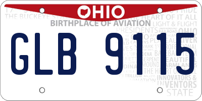 OH license plate GLB9115