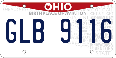 OH license plate GLB9116