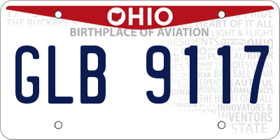 OH license plate GLB9117