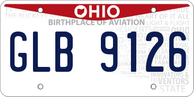 OH license plate GLB9126