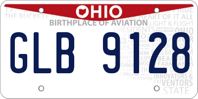 OH license plate GLB9128