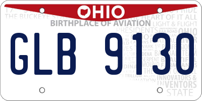 OH license plate GLB9130