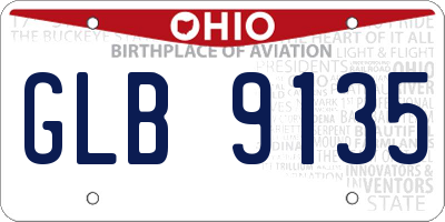 OH license plate GLB9135