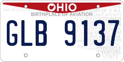 OH license plate GLB9137