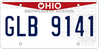 OH license plate GLB9141