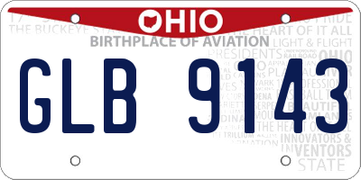 OH license plate GLB9143