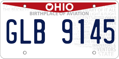 OH license plate GLB9145