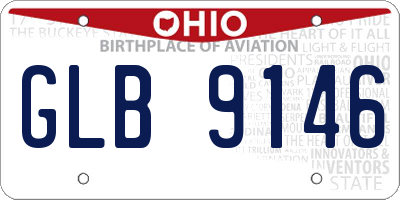 OH license plate GLB9146