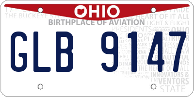 OH license plate GLB9147