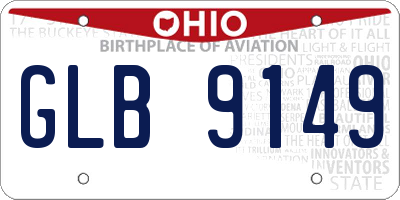 OH license plate GLB9149