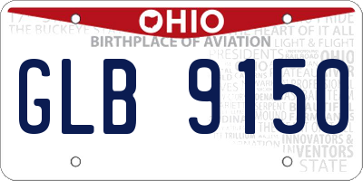 OH license plate GLB9150