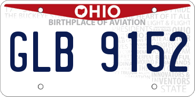 OH license plate GLB9152